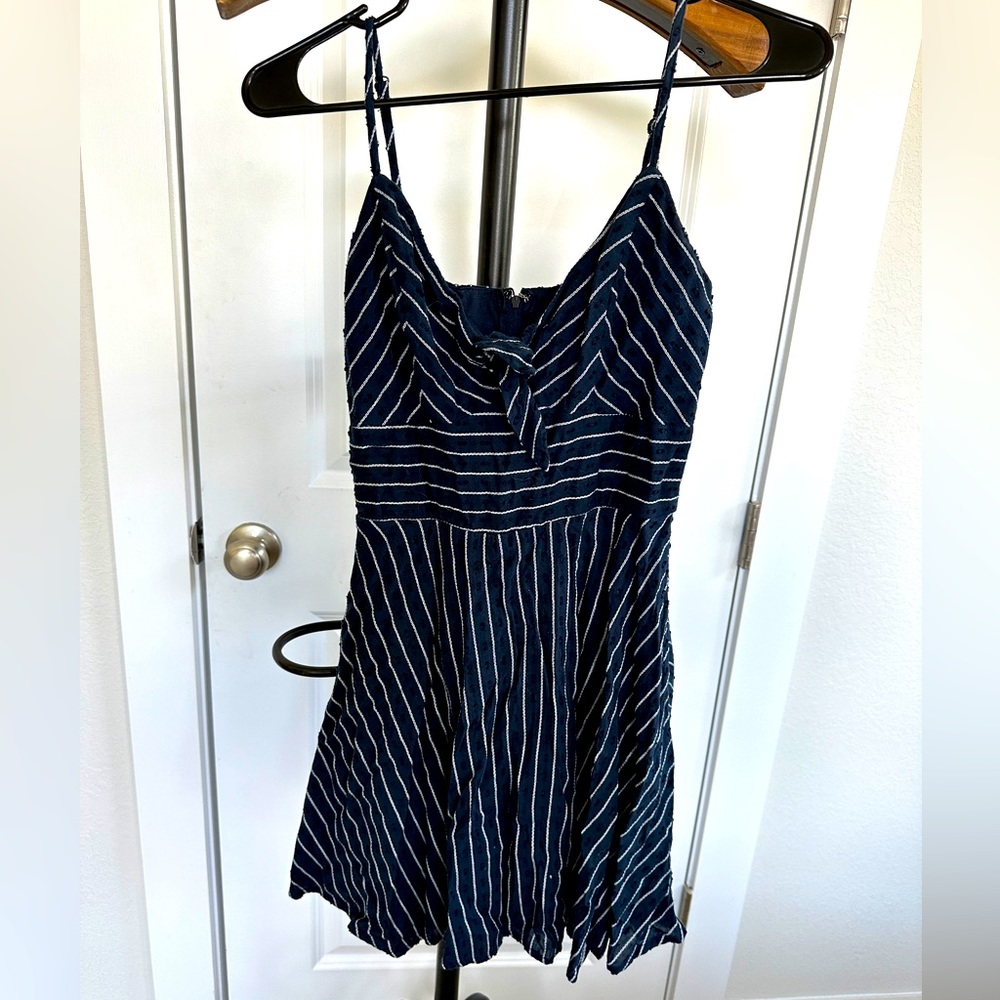 Francesca’s Navy & White Striped Knot Summer Dress